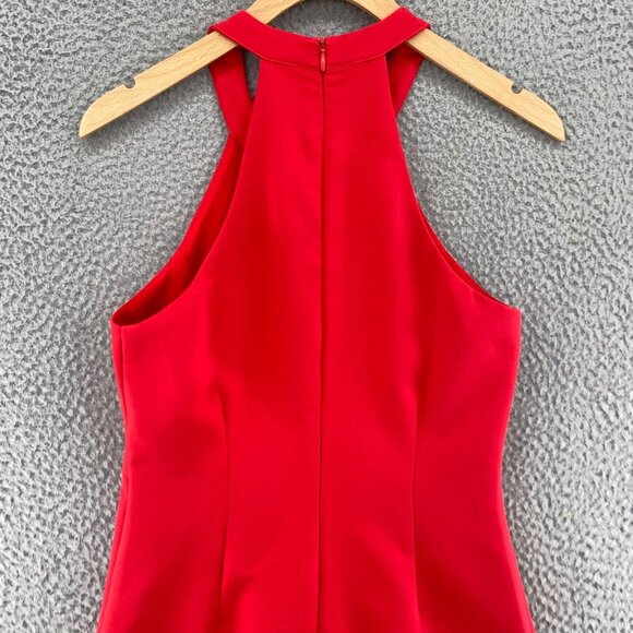 JOA Dress Womens Small Red Sheath Halter Cut Out Knee Length Side Slit Office* - Picture 4 of 10